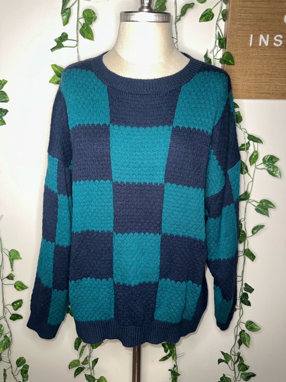 Wild Fable Blue Teal Color Block Sweater